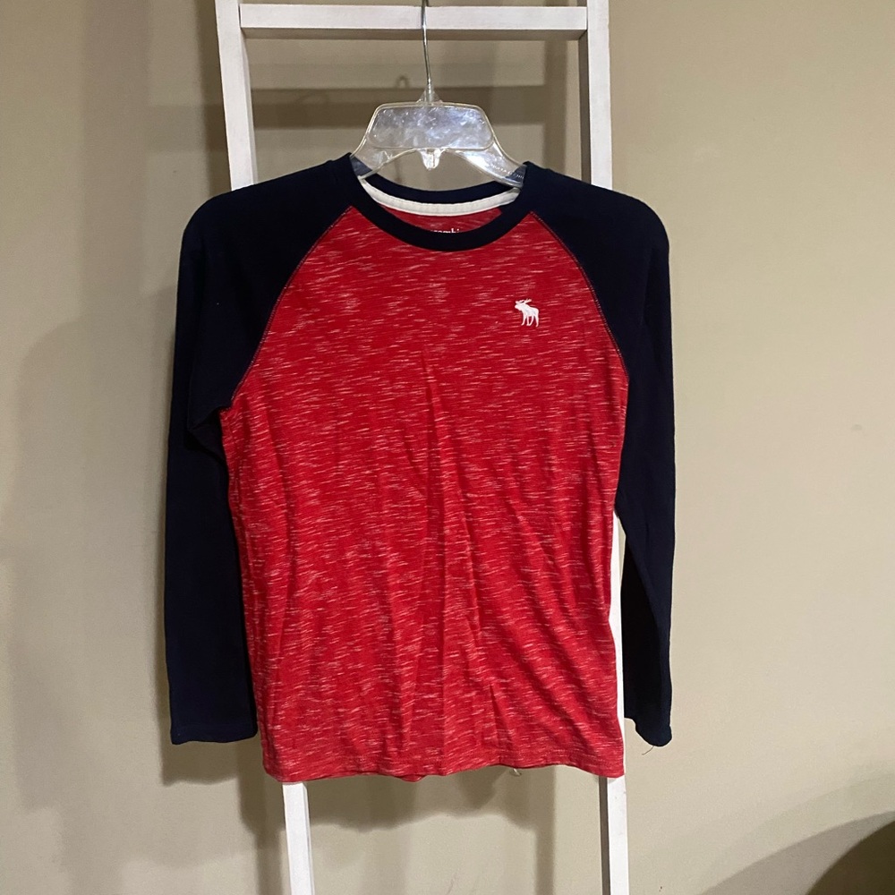 Abercrombie Kids Red and Black Long Sleeve Tee-11/12